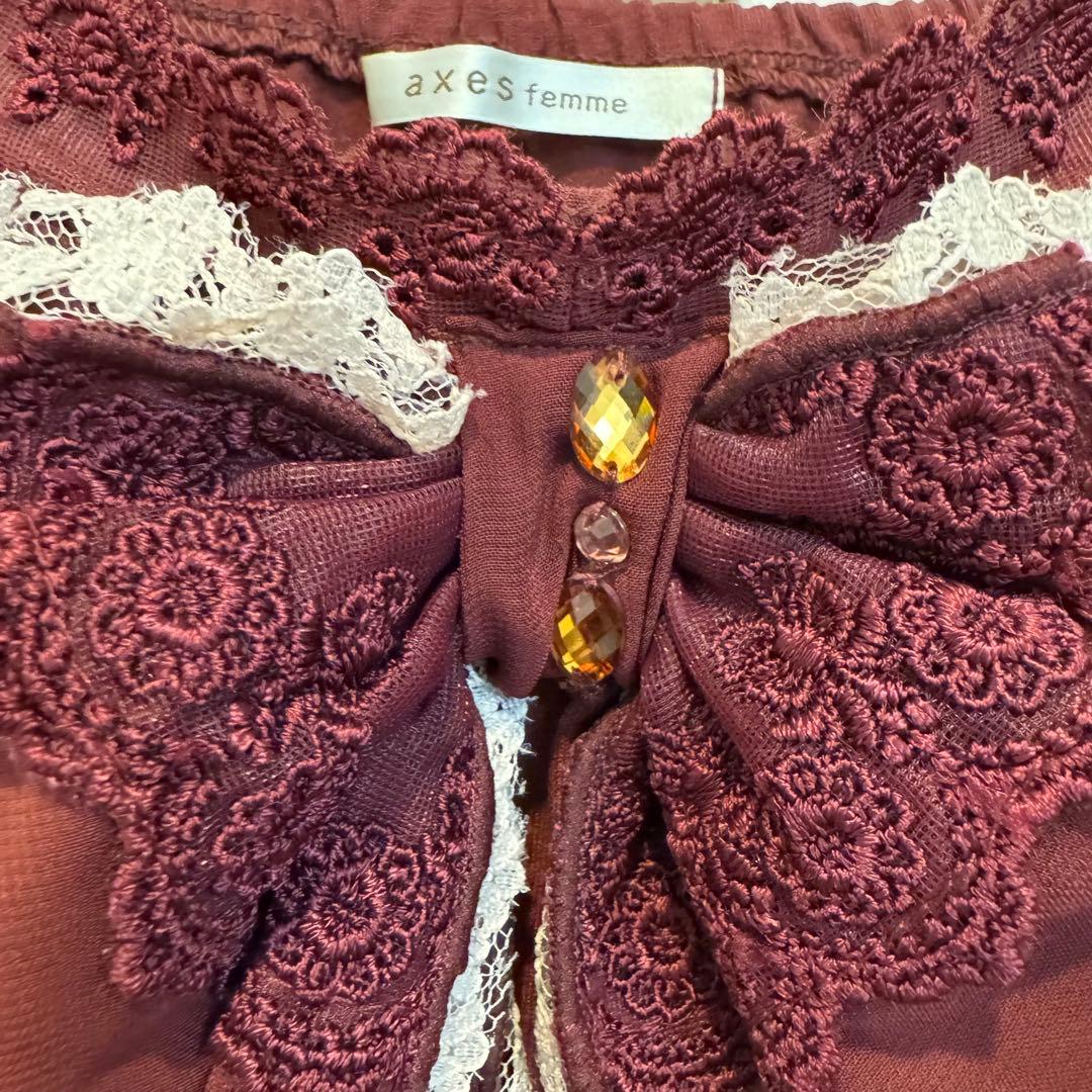 希少】00s 美品 axes femme ビッグ リボン キャミソール 赤 M - メルカリ