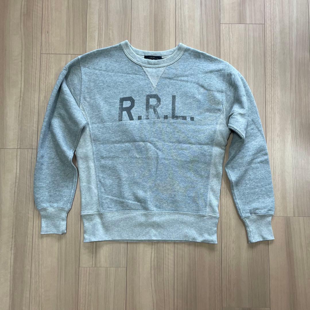 希少 RRL ダブルアールエル 裏起毛 両Vロゴスウェットシャツ