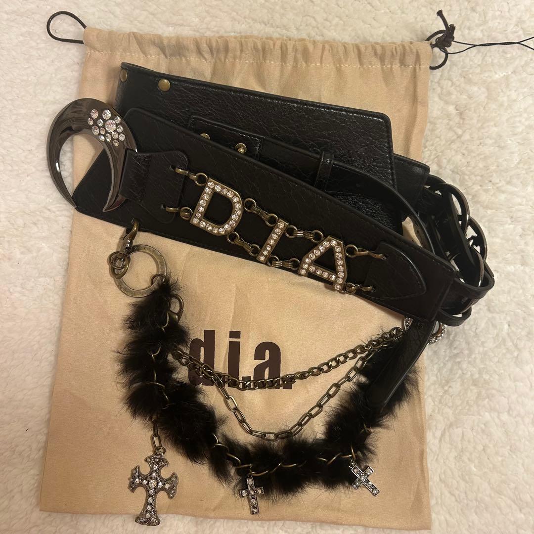 d.i.a ムーンバックルチェーンベルト チェーン付き DAIYA（ダイヤ） ベルト ムーンバックルベルト レオパード柄
