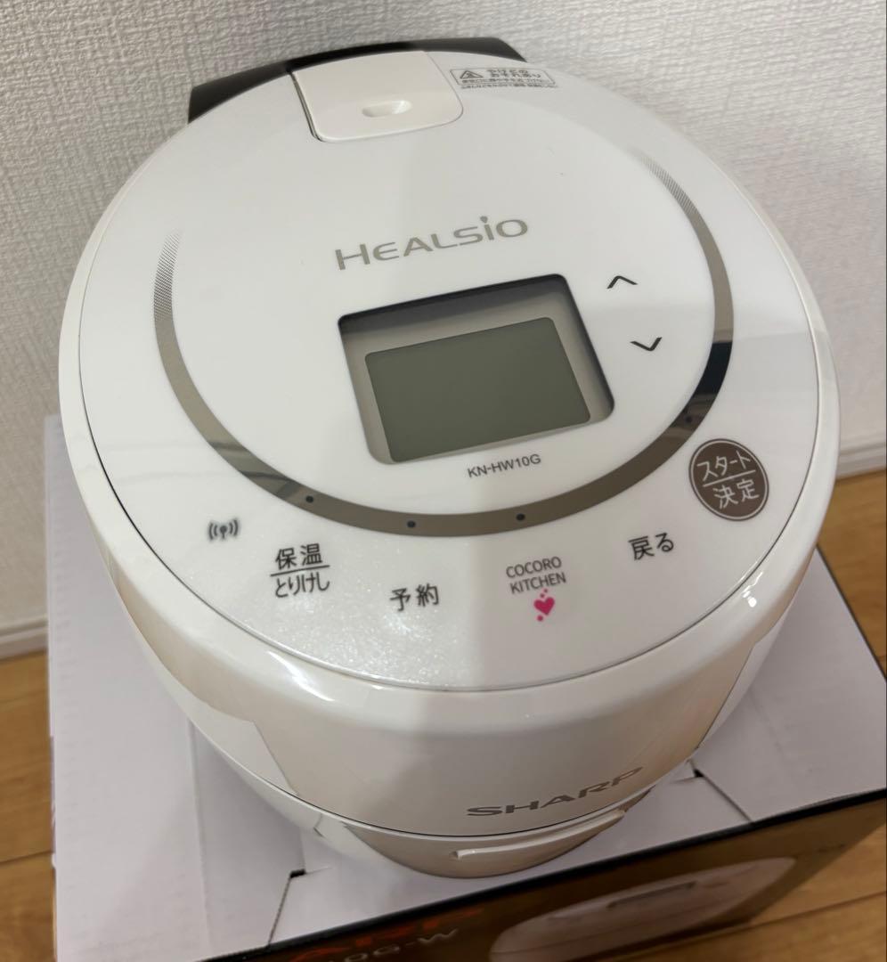 美品 SHARP KN-HW10G-W 電気圧力鍋 HEALSIO 1.0ℓ