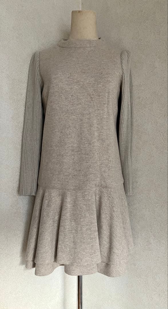 Kitamuraフレアミニワンピース 長袖 LVEU.（ラブユ） ワンピース 「LVEU.」プチハイネックロングスリーブ