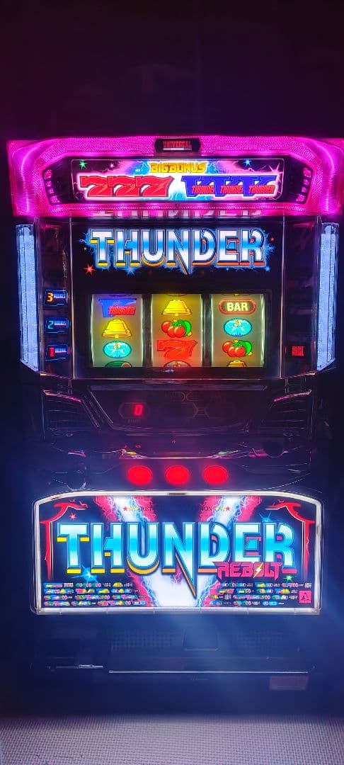 パチスロ 実機 サンダーVリボルト 5号機　不要機付き アクロス サンダーVリボルト 5号機 ノーマル スロット実機 販売中！ 愛