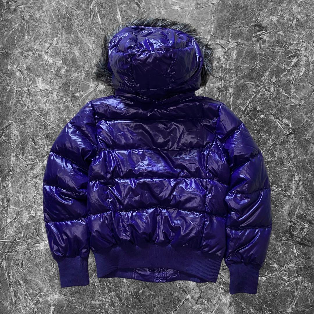 y2k N2B 短丈 ファーダウンジャケット 平成 ギャル男 お兄系 光沢 紫