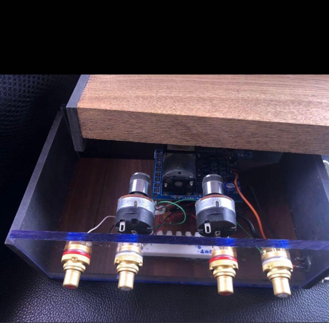 自作passive attenuator】remote 付き 銘木天板組込⑤ - メルカリ