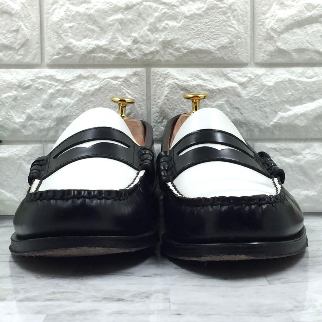 【美品】G.H.BASS ジーエイチバス ペニーローファー 黒/白 27.5cm