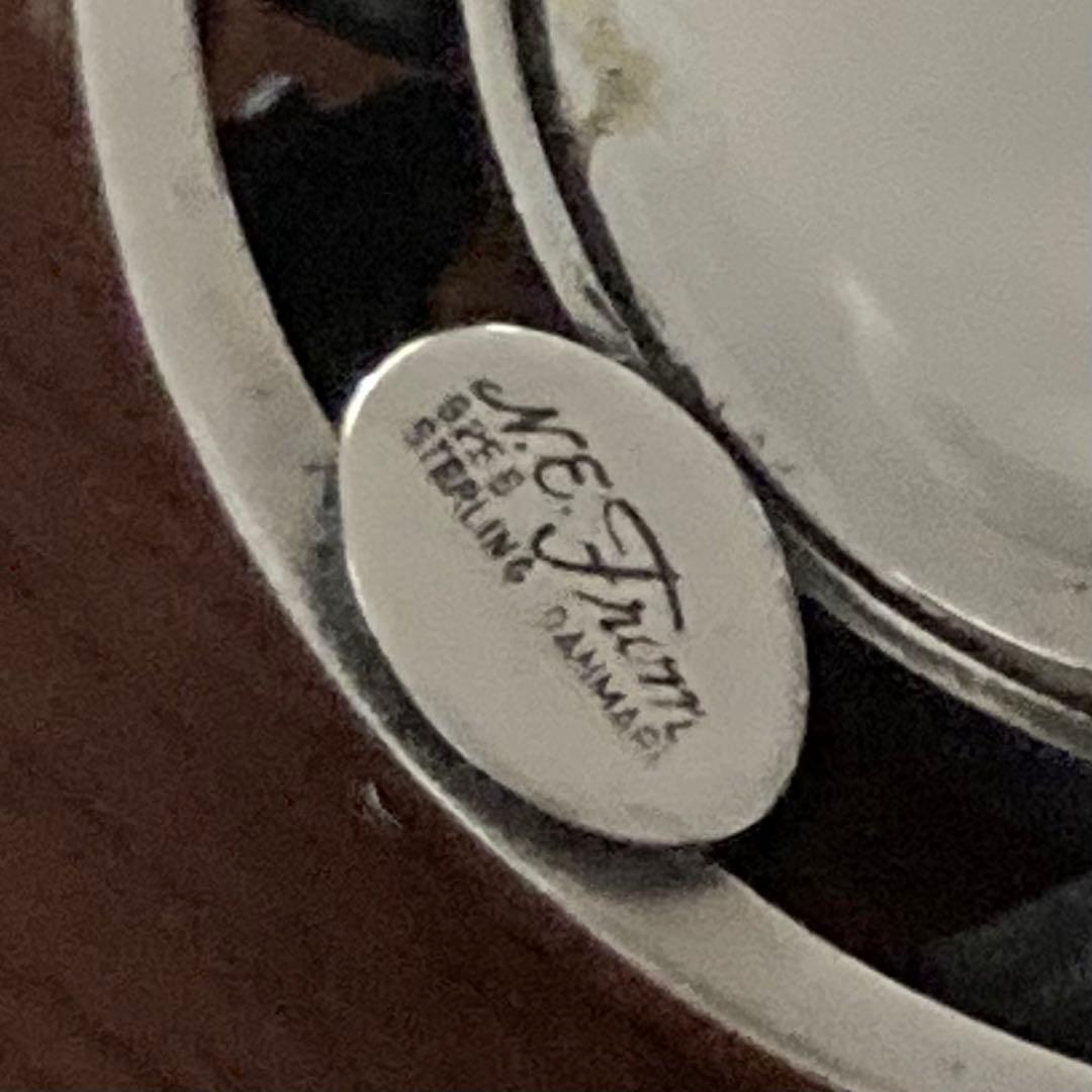 希少＊ヴィンテージ＊N.E.FROM 琥珀　ブローチ　デイジー　シルバー　北欧