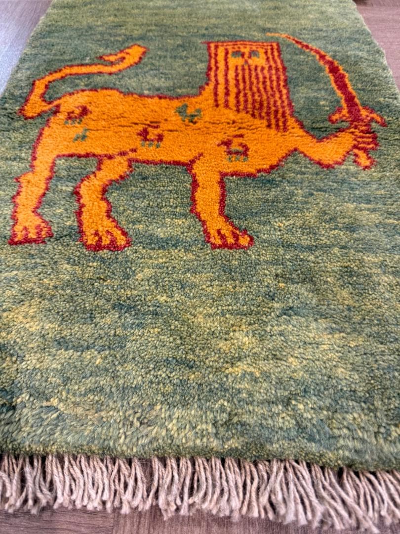 ギャッベ 76x51cm ペルシャ絨毯 手織り ギャベ 玄関マットラグ 絨毯の