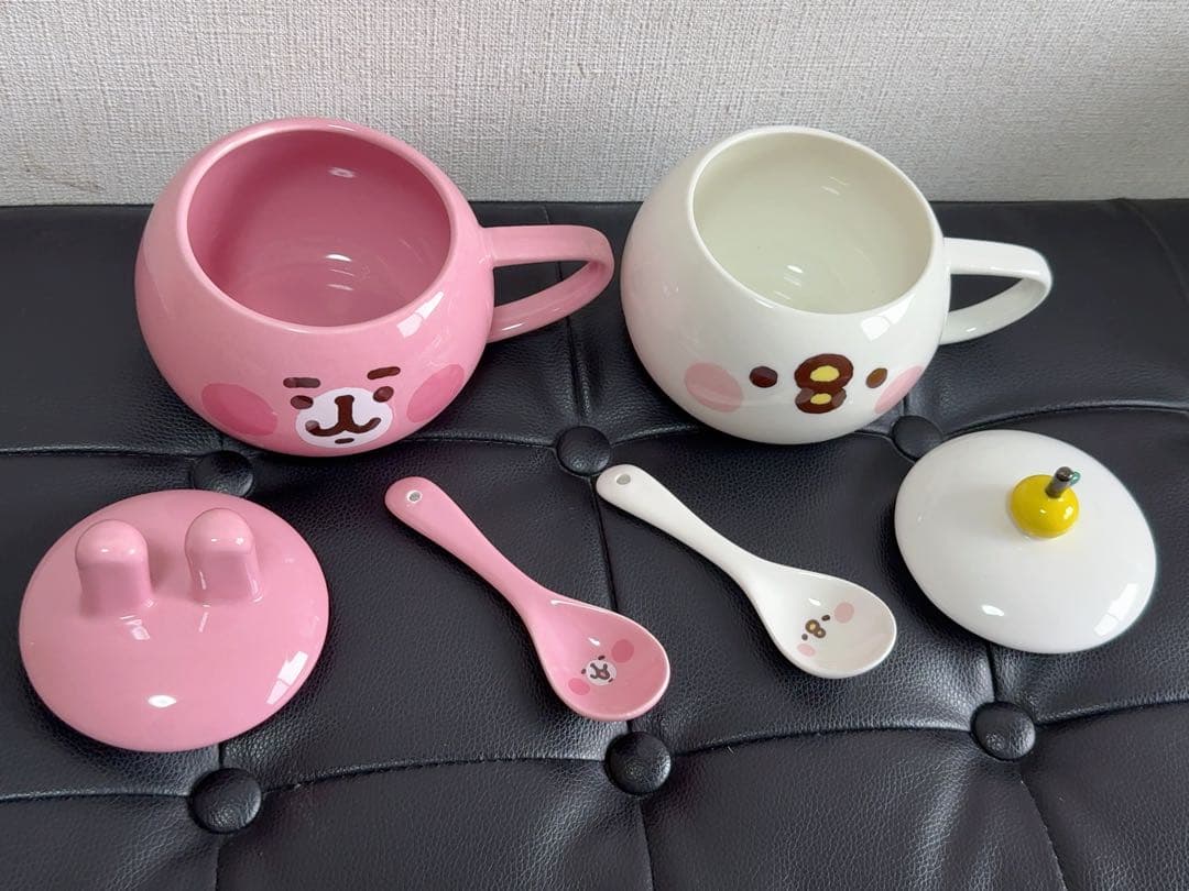 カナヘイの小動物 海外限定 ピスケとうさぎデザインスープカップ