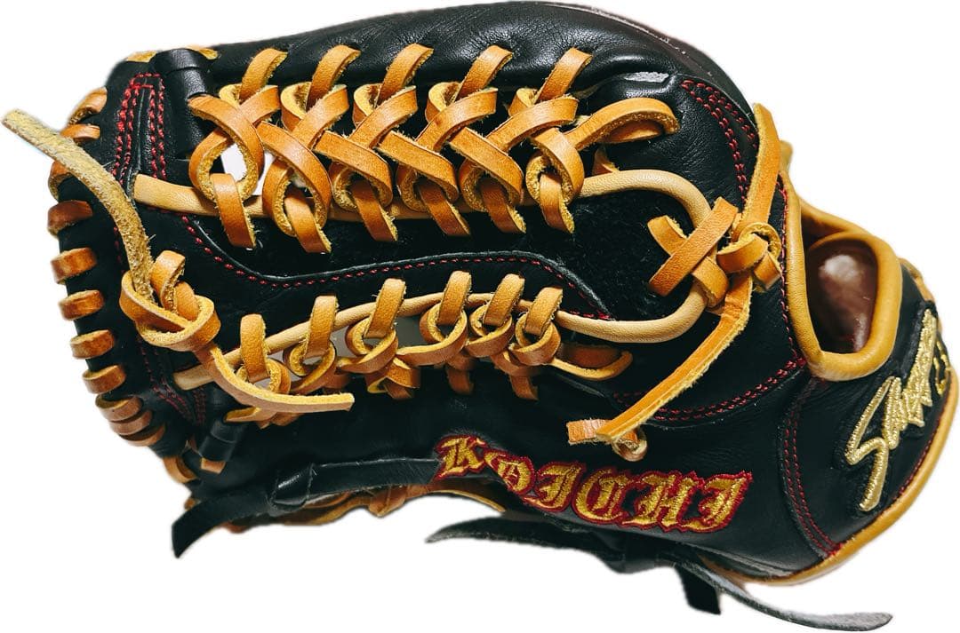 スラッガー オーダー軟式グローブ 左投げ用 黒/オレンジ 久保田スラッガーオーダーグラブ】 ⁡ ⁡ 本体カラーとラベルカラーの