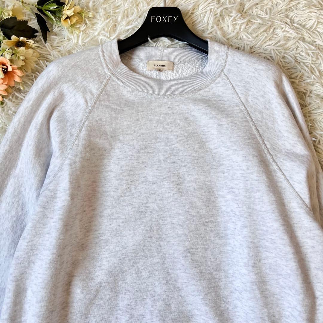 BLAMINK ブラミンク 吊 裏毛 ロゴ ロング スリーブ スウェット グレー