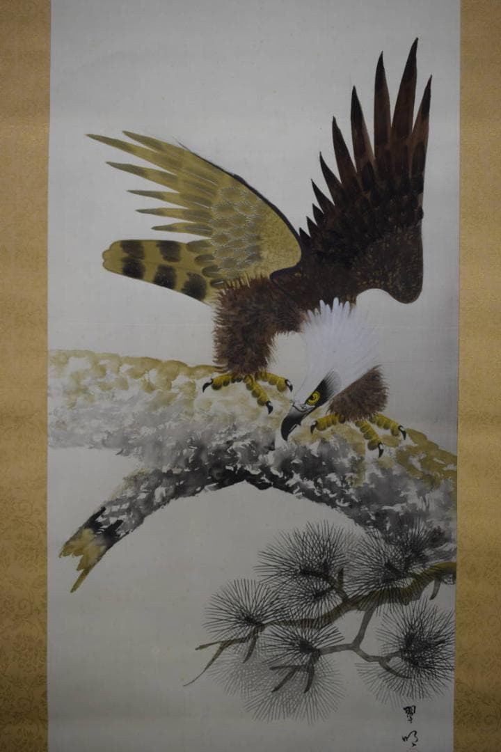 真作/近藤杉石/韋駄天/桐共箱付/布袋屋掛軸HH-606