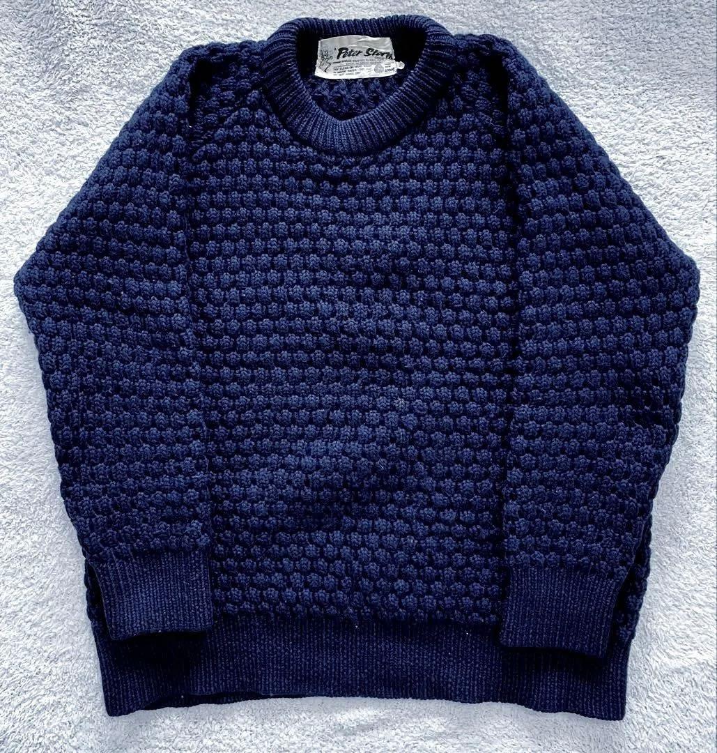 ピーターストーム ポップコーンニットpeter storm 雨降り70sネイビー