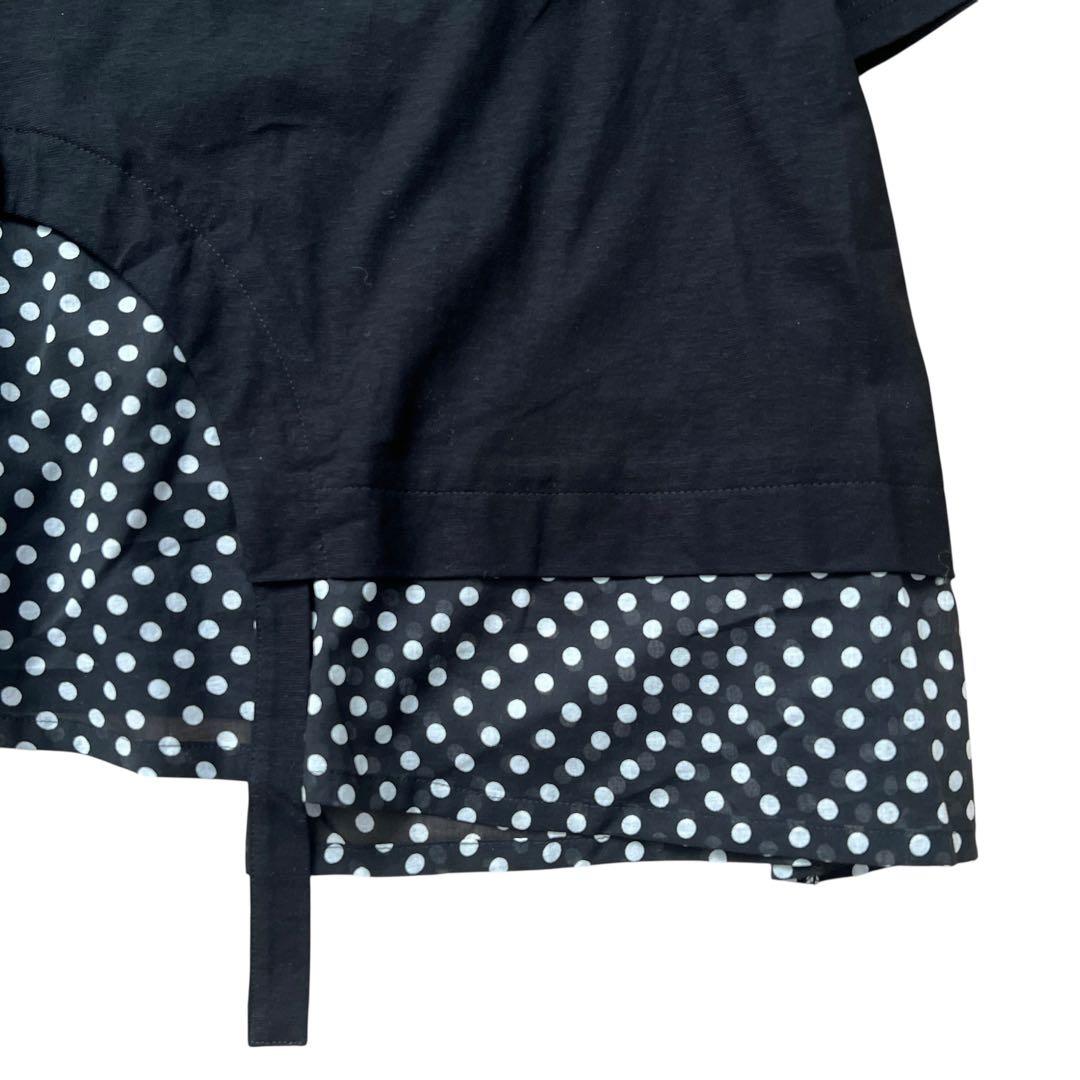慈雨 センソユニコ アシンメトリー ドット柄 変形カットソー Tシャツ