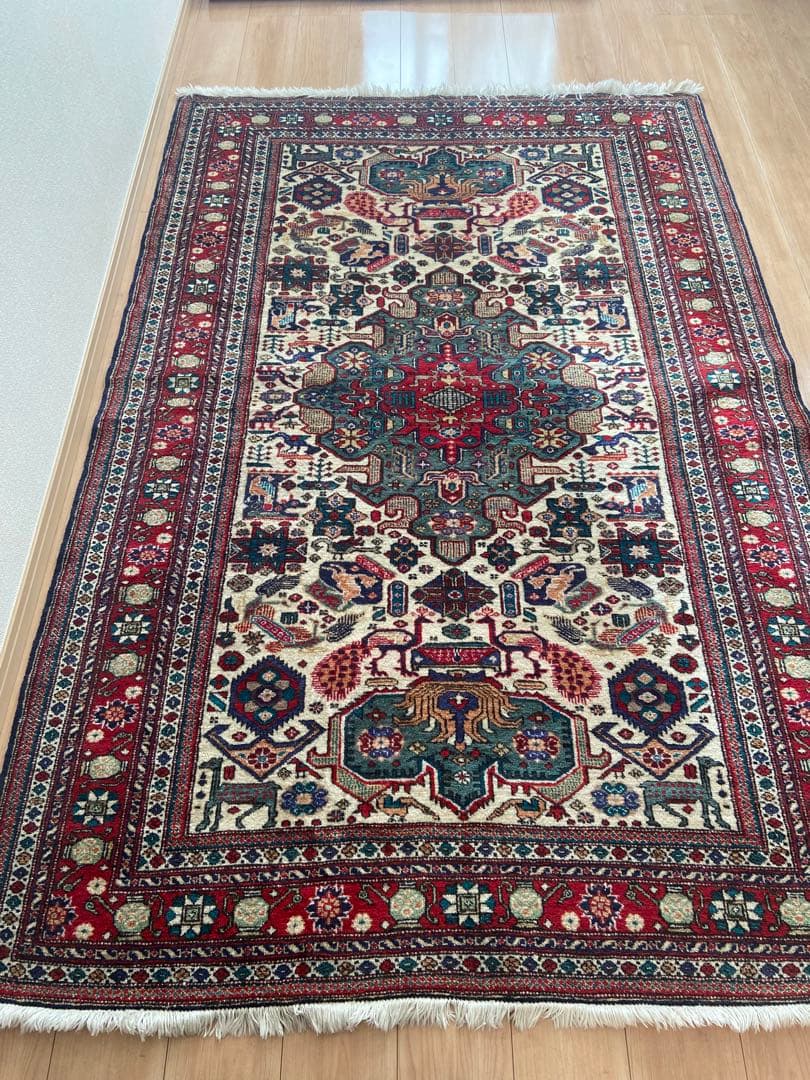 Y3071 バクティアリ産 ウール 手織絨毯 307×169 トライバルラグ Y3071