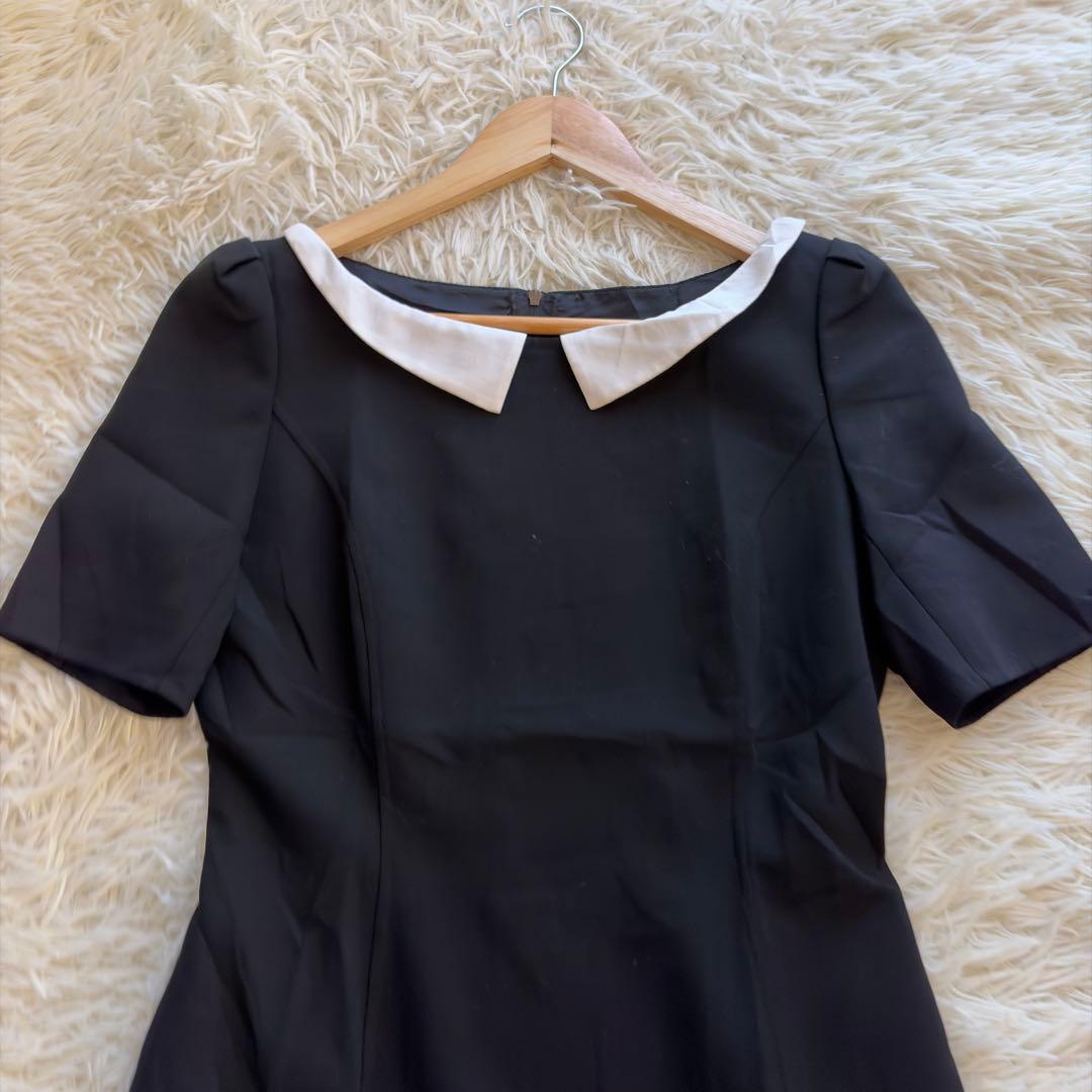 フォクシー 半袖ワンピース 白襟 2way 膝丈 ブラック Mサイズ - メルカリ