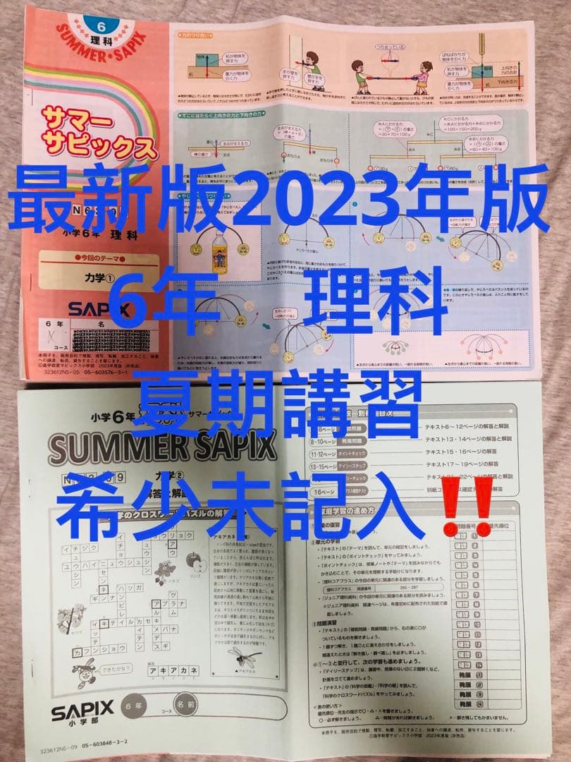 ㉓-t 希少未記入サピックスSAPIX 6年理科夏期講習サマーサピックス