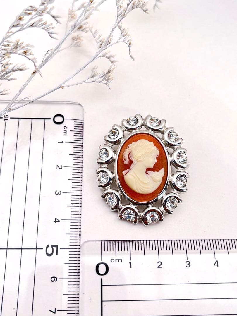 936 BURBERRY バーバリー カメオ 貴婦人 女神 シルバー オレンジ