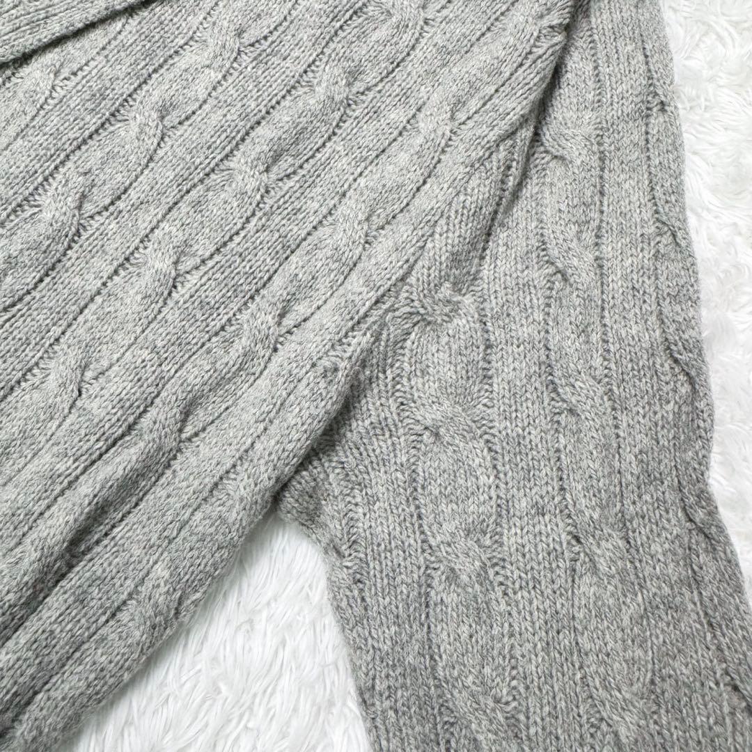 美品】ポロラルフローレン カシミヤ混ケーブルニットケープマント