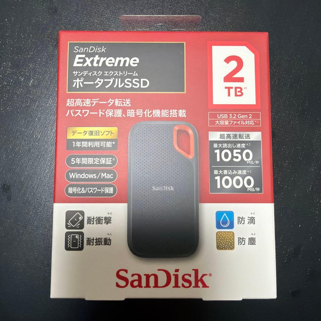 SanDisk SSD Extreme 2TB 新品未開封 ポータブル 新品)SanDisk (サンディスク) ExtremePRO ポータブルSSD 2TB SDSSDE81