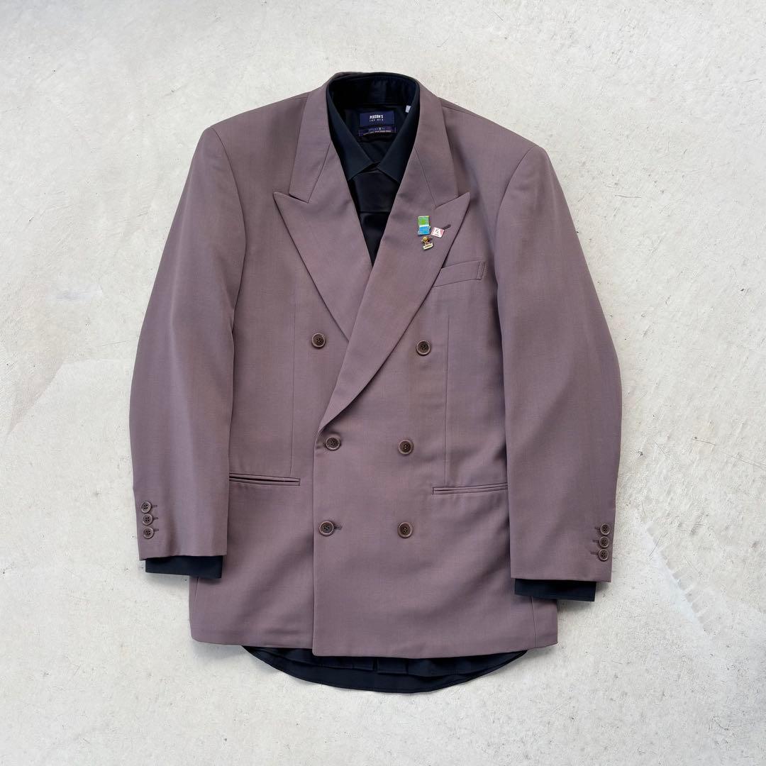 90s】4点 セットアップ ダブルスーツ ピンズ 薄紫 古着 常田大希