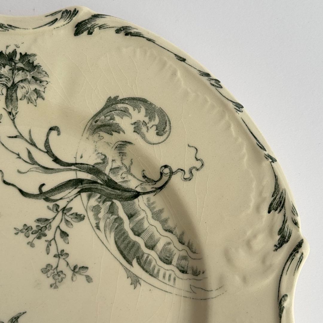 希少 フランスアンティーク Gien ジアン レリーフ デザートプレート