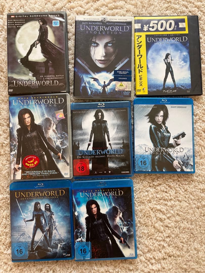 Underworld DVDと Blu-ray の8枚組セット Underworld: 5 Films | Evolution | Awakening | Lycans | Blood Wars