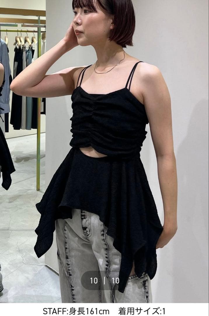 さくらんぼ様専用FETICO ボタニカルジャガードキャミソール ブラック