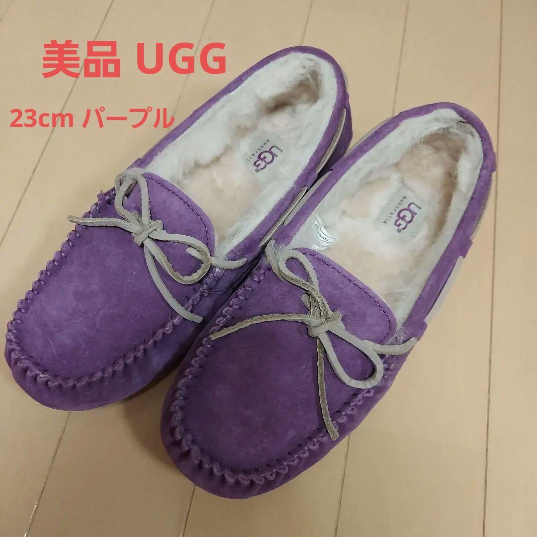 美品】UGG モカシンシューズ ダコタ パープル スエード ムートン