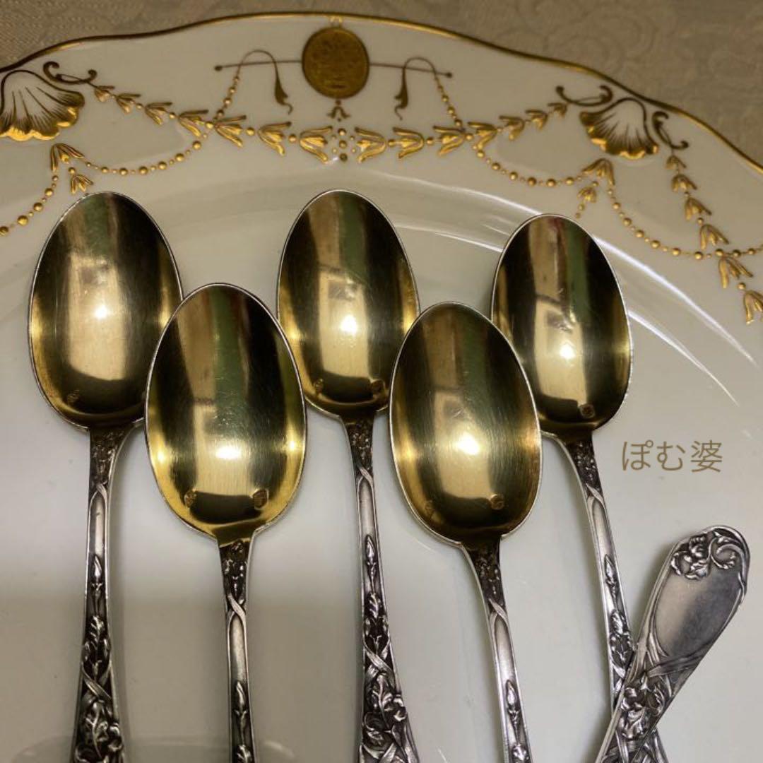 ピュイフォルカ】 純銀 スプーン 1本「アール・ヌーヴォーの華