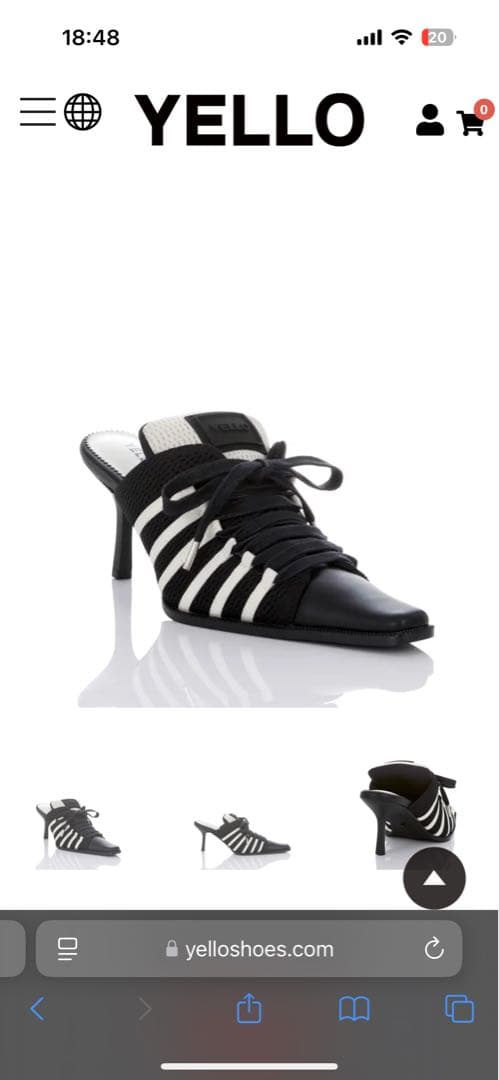 YELLO ブラックホワイト ミュール YELLO / MONOCHROME SNEAKER MULES