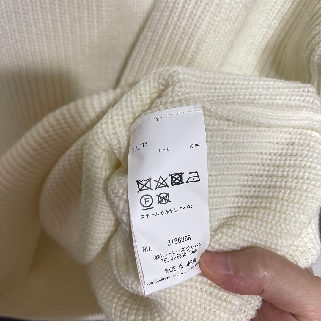 新品✨バーニーズニューヨーク 日本製 ウール100% ニット 長袖 オフ