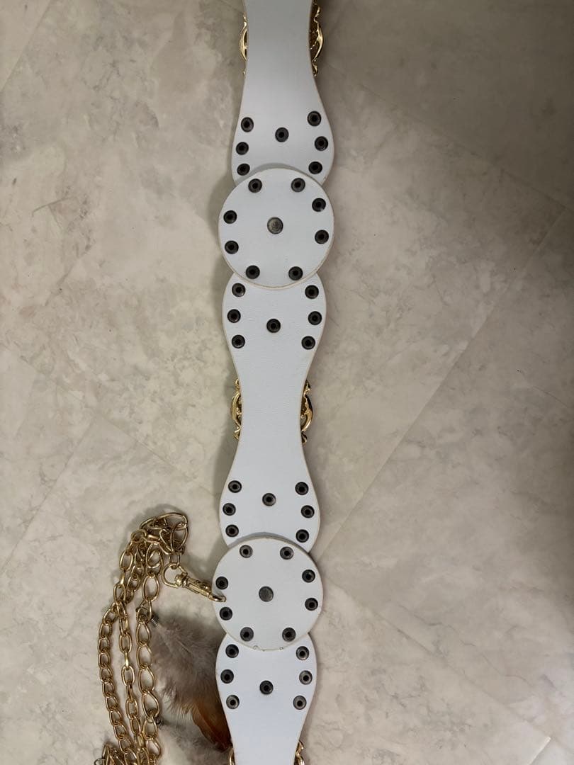 ゆりリリさん専用☆元祖d.i.a.ホワイト×ゴールドフェザーベルト