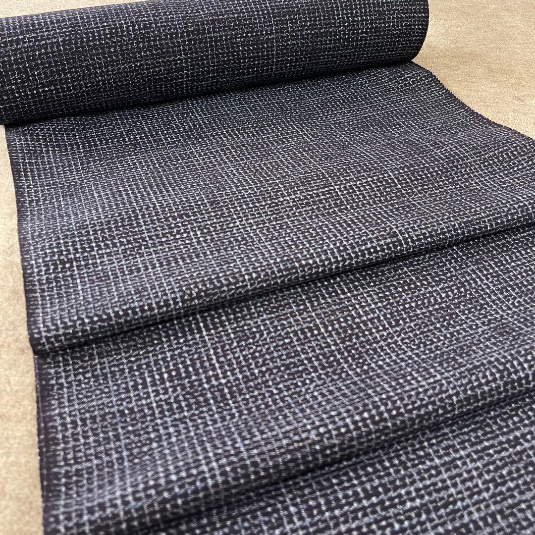 逸品 山下喜未男 本場 久留米絣 文人絣 書生絣 藍染 手織り 木綿 反物