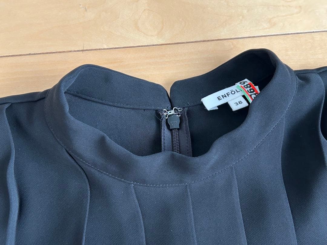 ENFÖLD エンフォルド プリーツブラウス 黒 38 美品 セレモニー服
