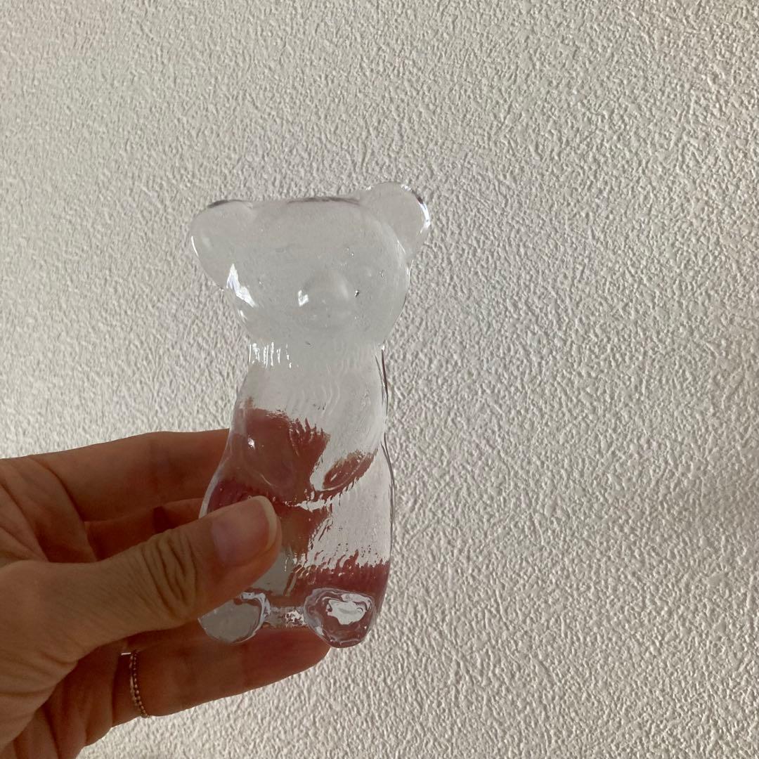 北欧ヴィンテージ エダクリスタル社 クマさんのガラスオブジェ