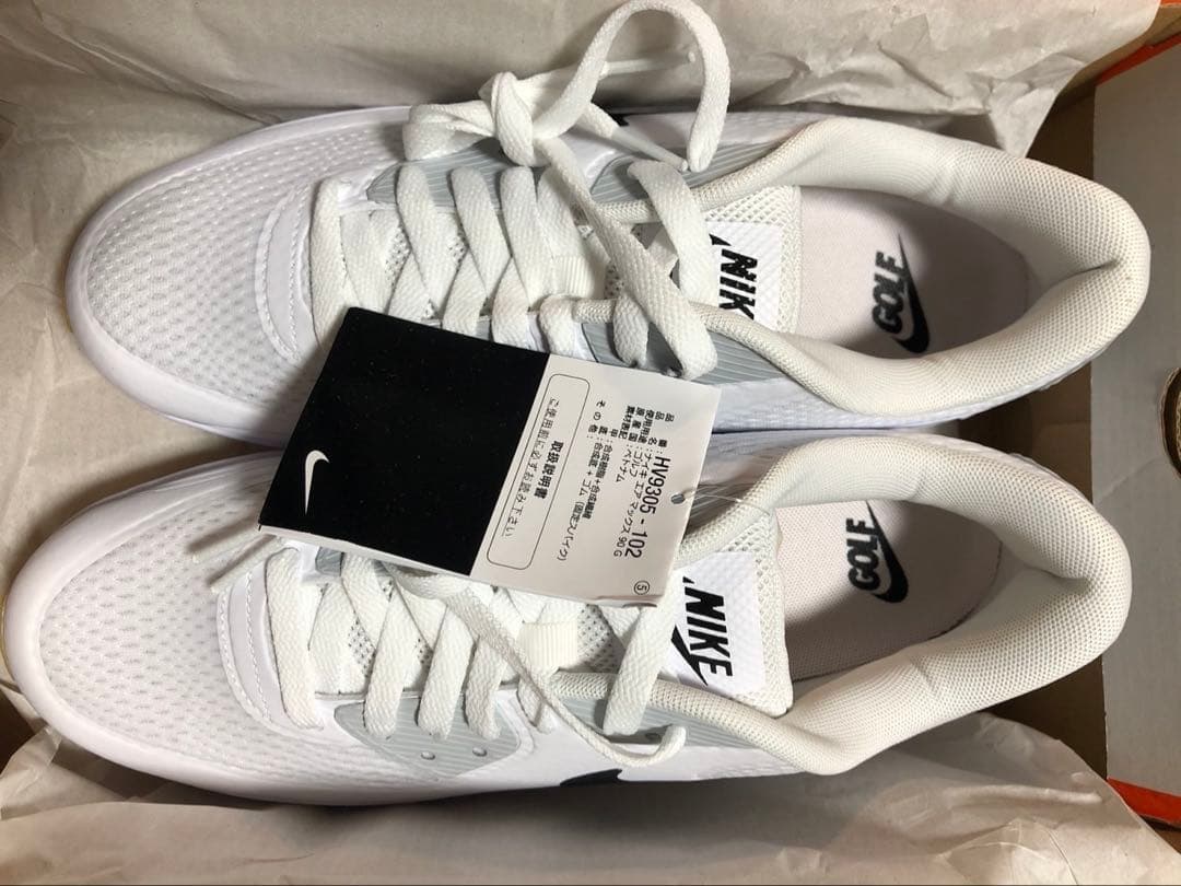 新品 25.5cm ナイキ エアマックス 90 G ゴルフシューズ 白 黒タグ