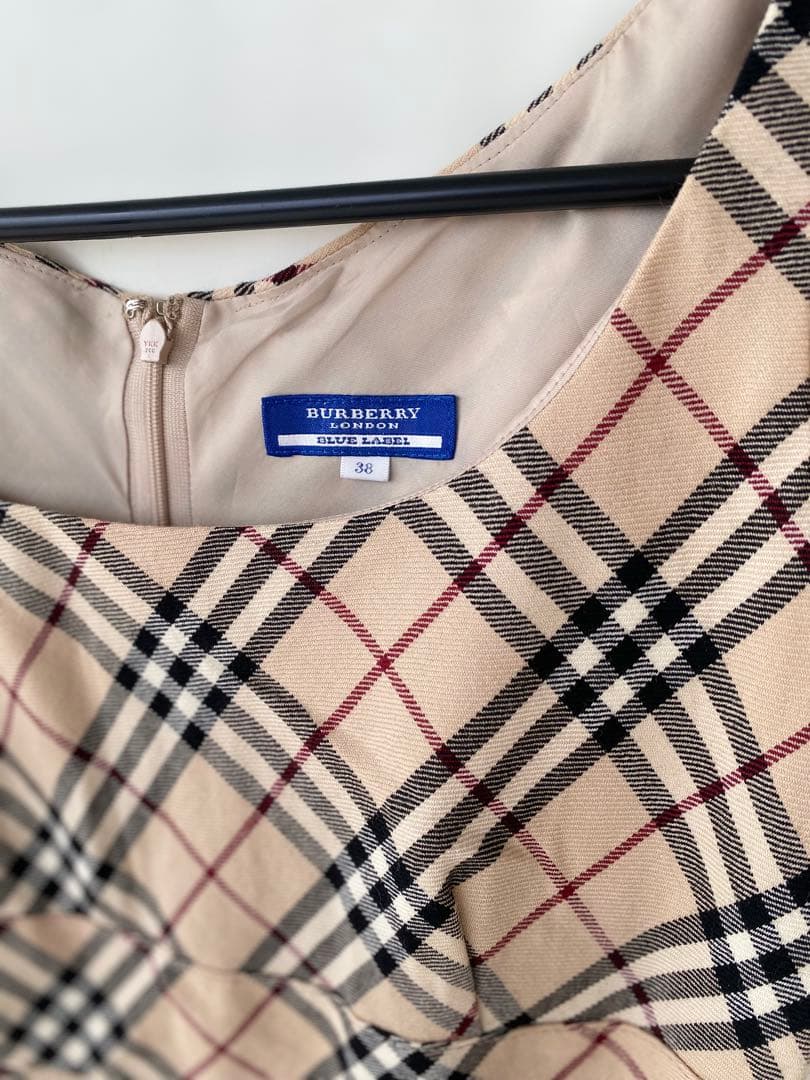 極美品 ノバチェック バーバリーブルーレーベル ワンピ38 - メルカリ
