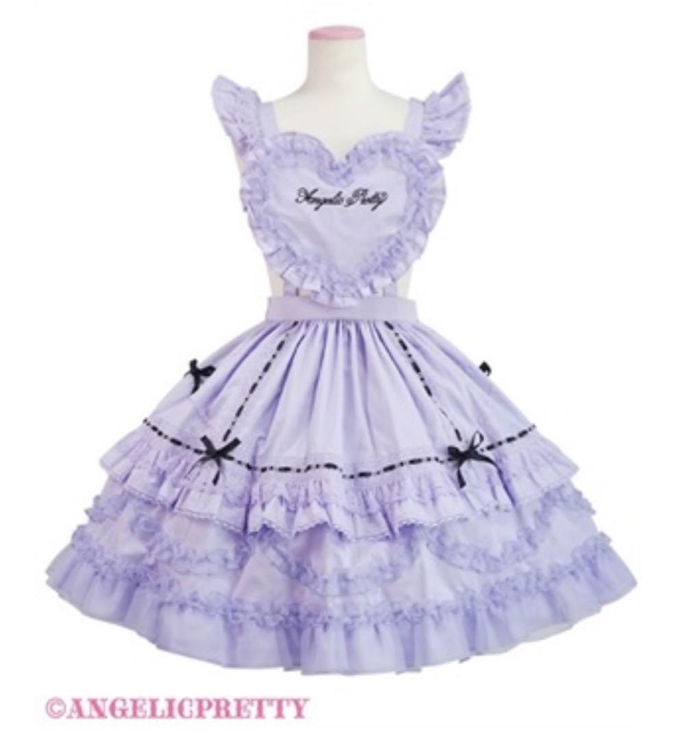Angelic Pretty Heart胸あて付スカートラベンダー - メルカリ