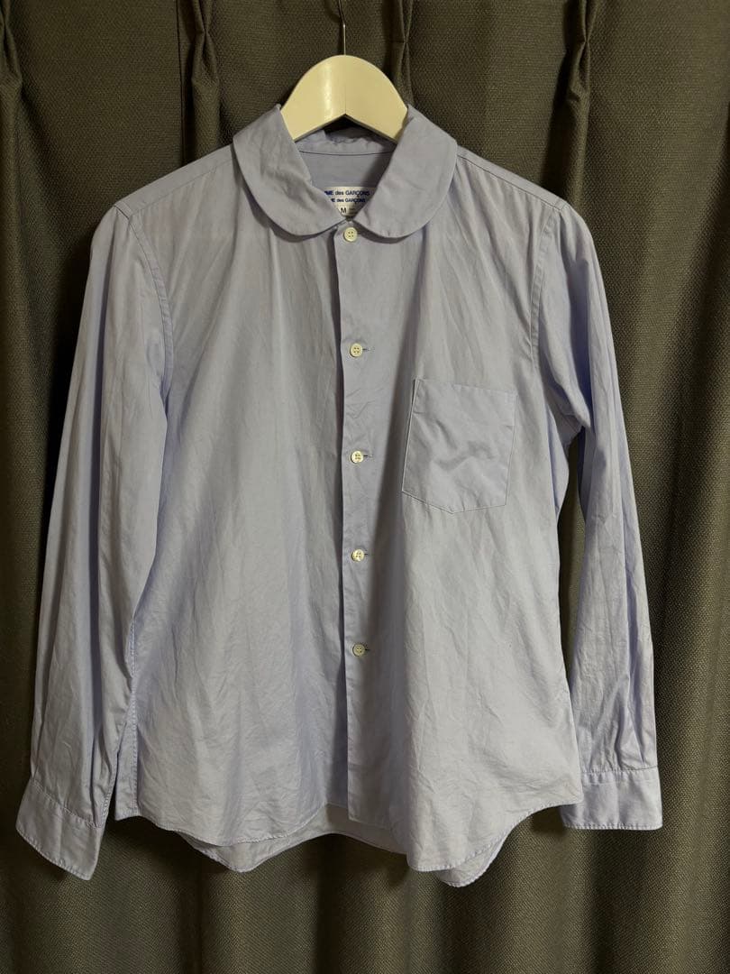 COMME des GARÇONS コムコム ライトブルー 丸襟 長袖シャツ M - メルカリ