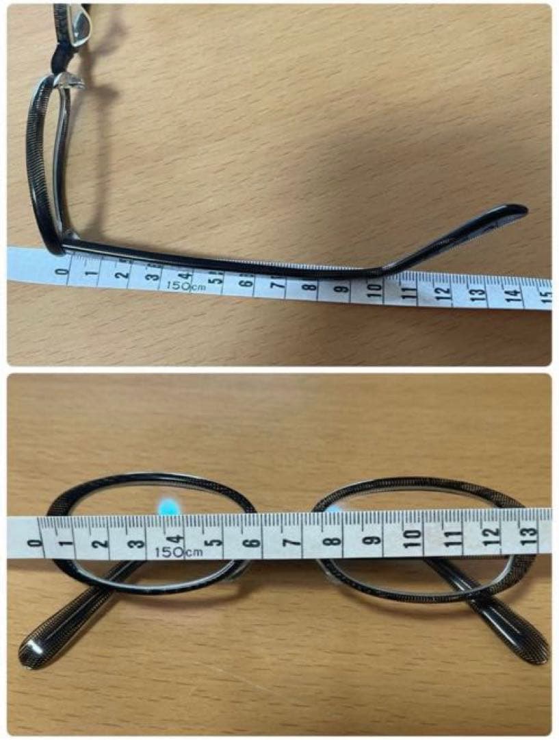 白山眼鏡店 ブラック 縞 ケース付き