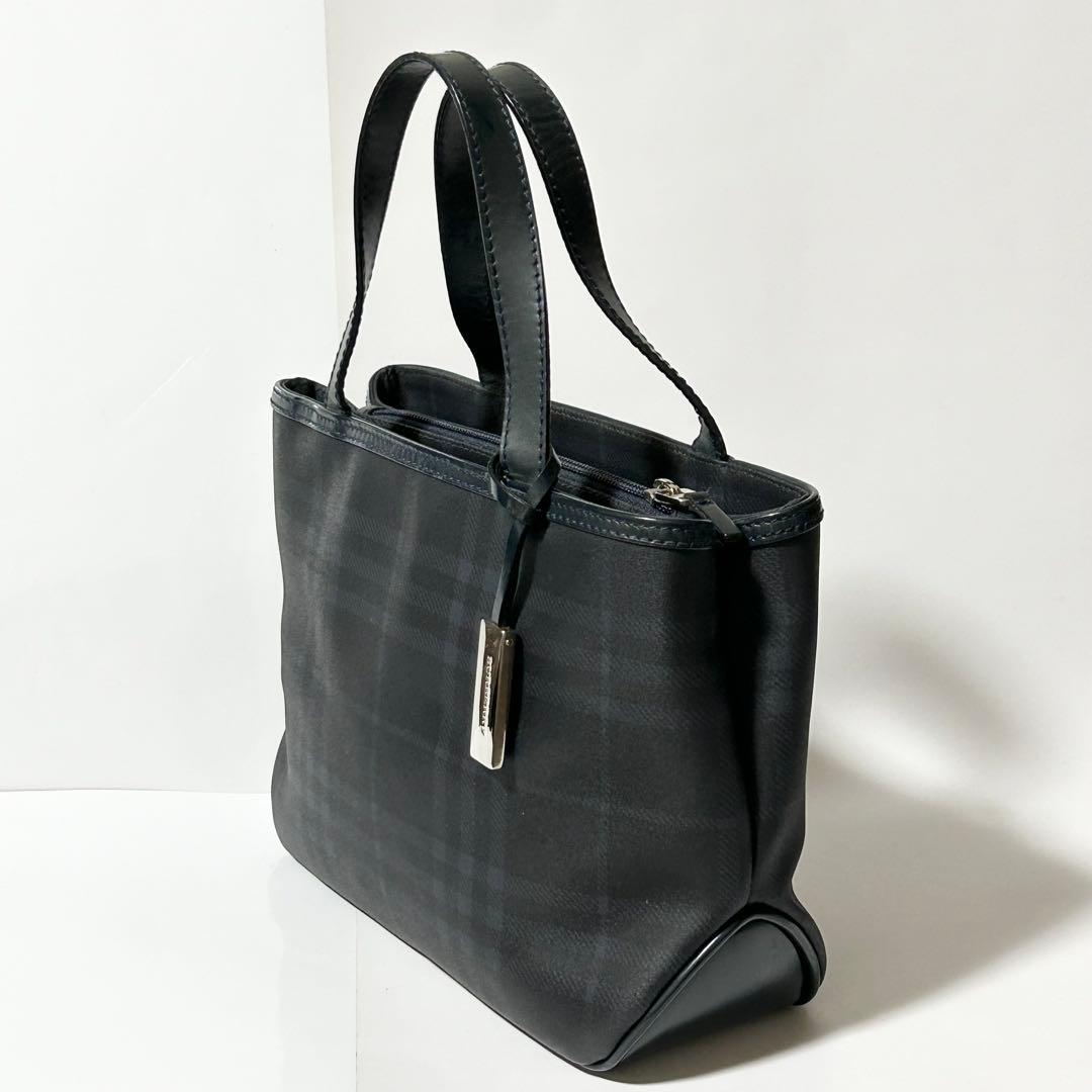 バーバリー ノバチェック PVC レザー ハンドバッグ トートバッグ