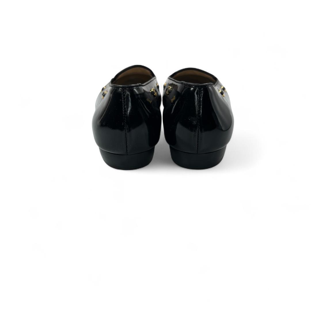 美品 フェラガモ ガンチーニ フラットシューズ 黒 6.5C 約24cm