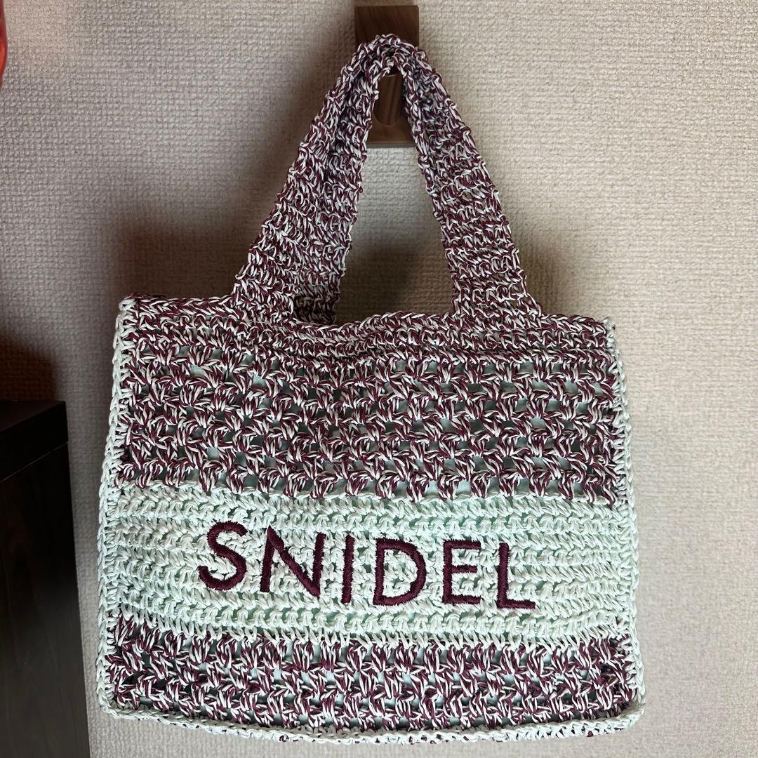 新品未使用】snidelスナイデル 柄編みロゴトートバッグ - メルカリ
