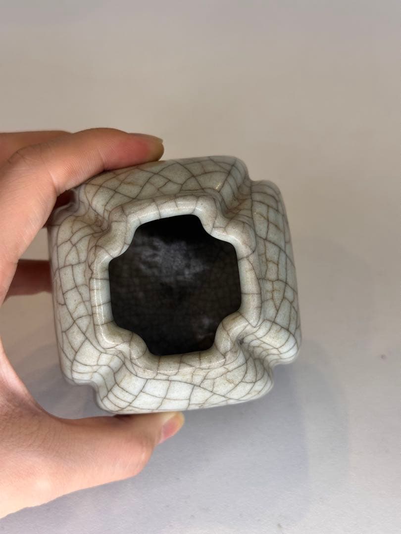 中国 宋代 哥窯 水盂 小壺形 開片釉 古陶磁 文房具 時代物