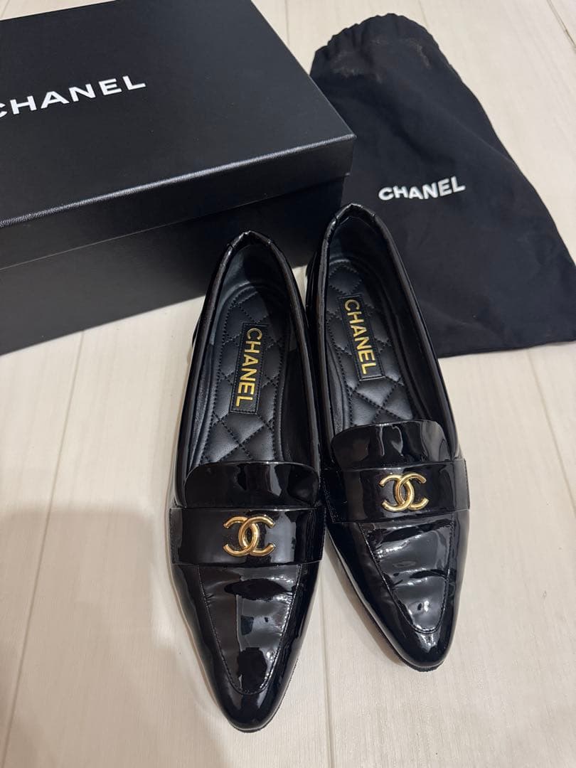 削除予定最終値下げCHANEL ブラック ローファー CHANEL - 【CHANEL】ソーブラック カーフスキン ローファーの通販 by U