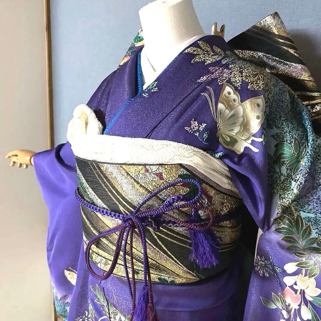 振袖フルセット 高身長 金通し 手描き友禅 成人式振袖 振袖 裄丈71
