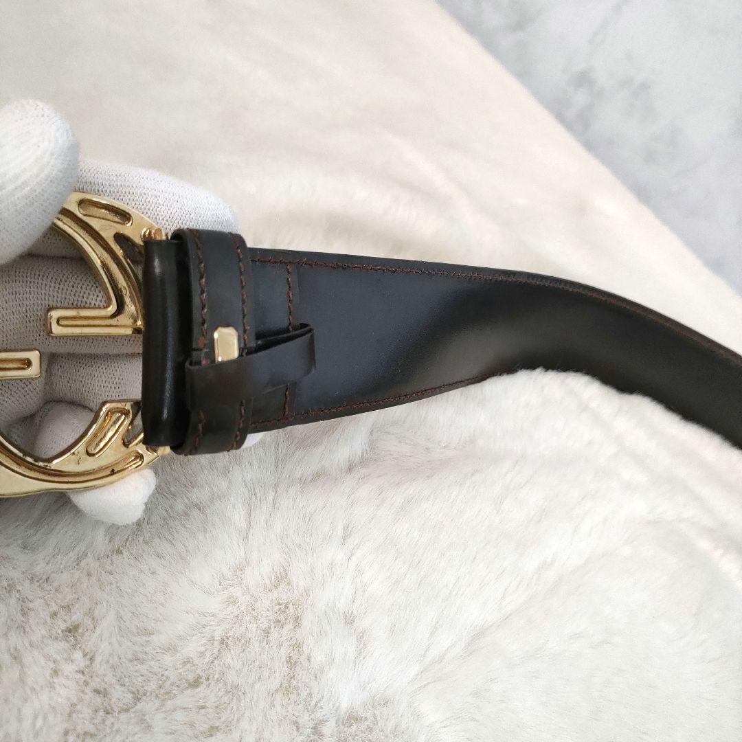 GUCCI ベルト GG バックル インターロッキング レザー ブラウン - メルカリ