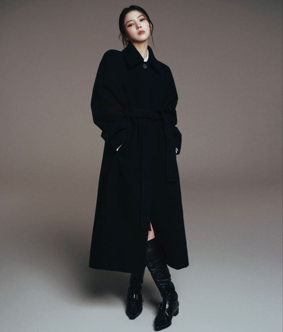 新品MUSINSA ウィメンズカシミヤブレンドバルマカンローブコートxs