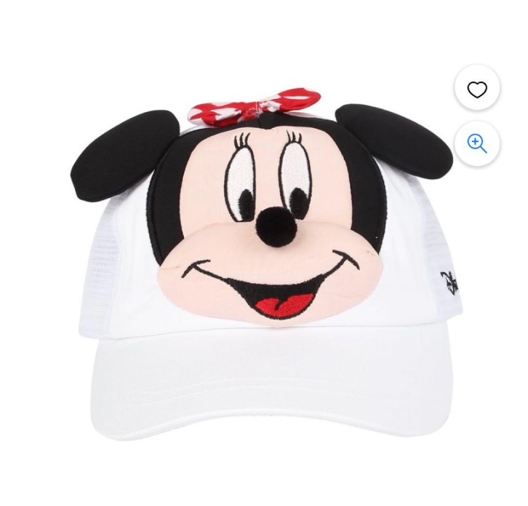ディズニー ミニーマウス キャップ 野球帽 ベースボールキャップ 白