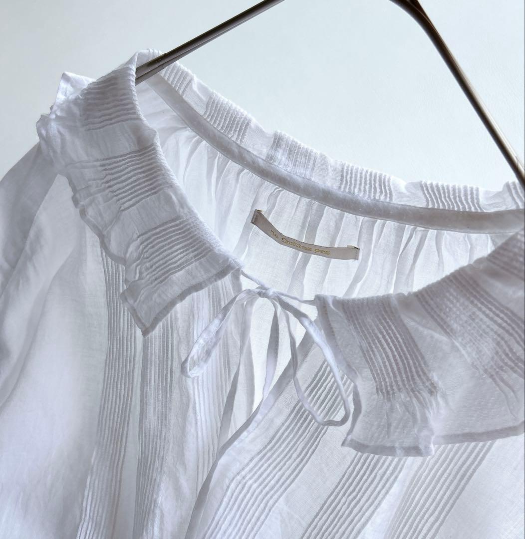 ☆美品☆ヌキテパ 五明祐子さんコラボ 衿フリルブラウス シアー